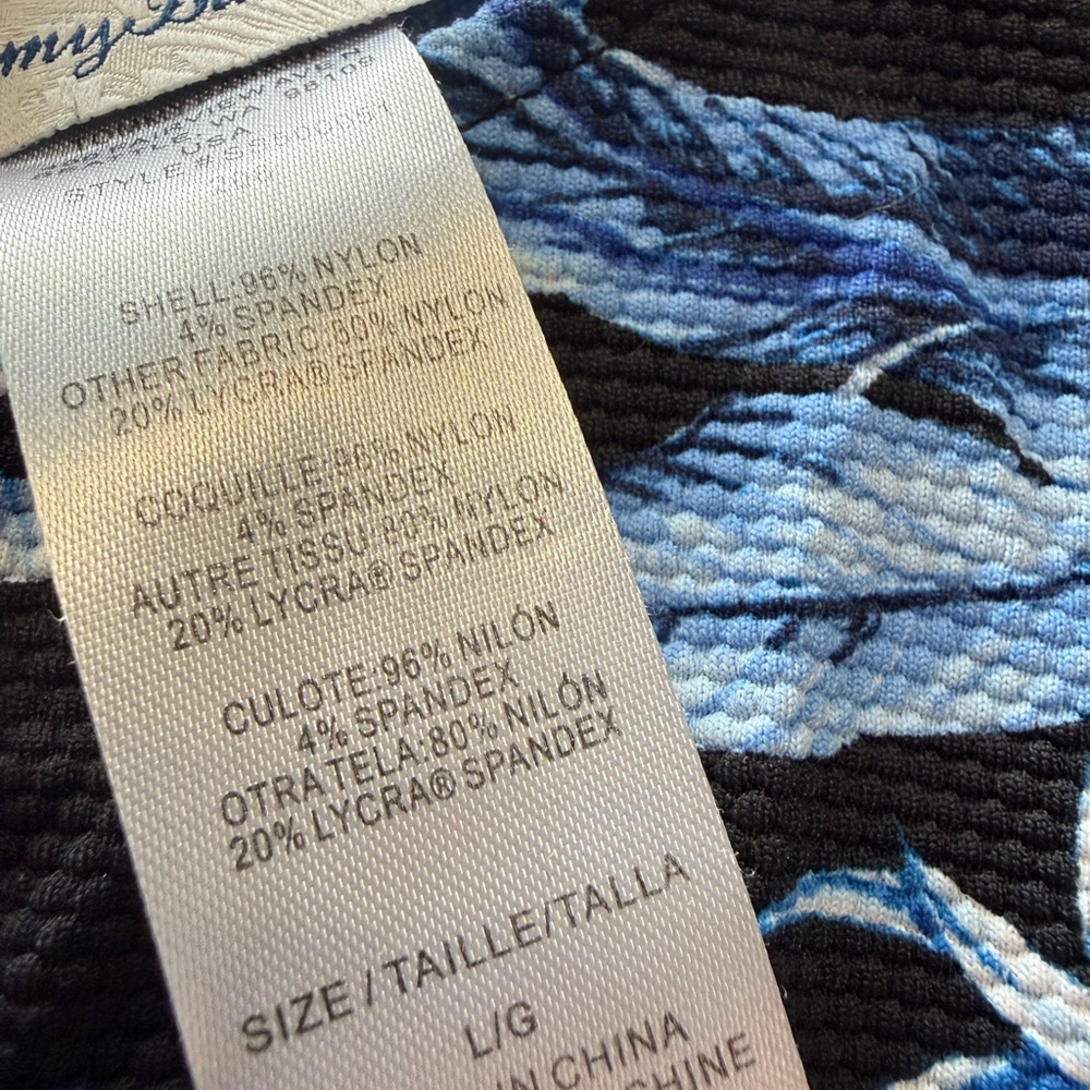 Tommy Bahama Blue and Black Floral coverup - Picture 5 of 5